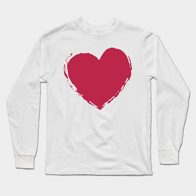 Color of The Year 2023 Viva Magenta Heart Long Sleeve T-Shirt by iskybibblle